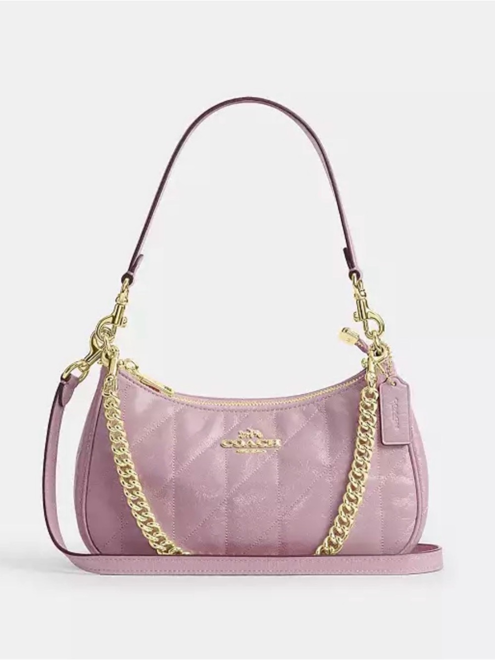 COACH Pink Teri Shoulder Bag, Carnation/Gold NWT!  CDY83
